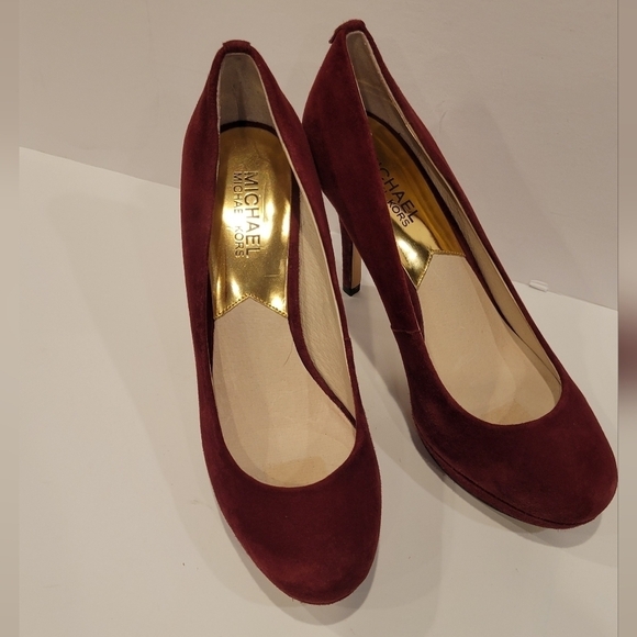 Michael Kors Burgundy Suede Platform Pump size 8 - Picture 6 of 10